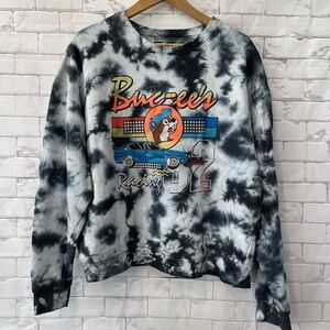 Buc-ee's‎ Sweatshirt Men's XLarge Black Tie-Dye Racing 82 Graphic Print Pullover